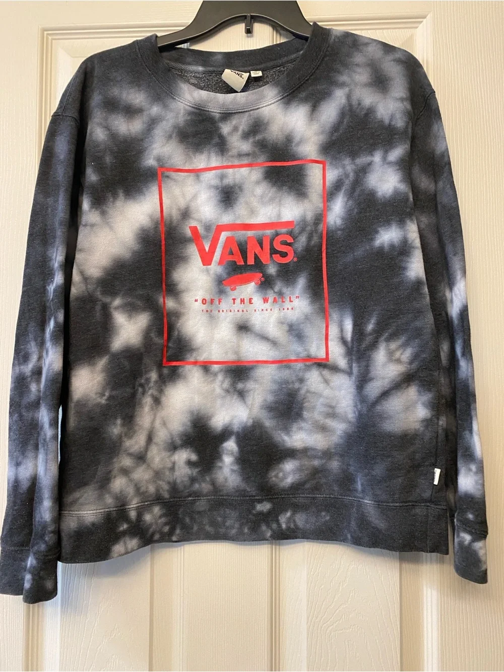 Vans Black Tie-Dye Logo Crewneck Sweatshirt